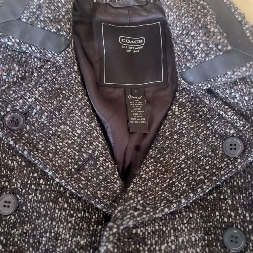 Coach wool coat in brown tweed